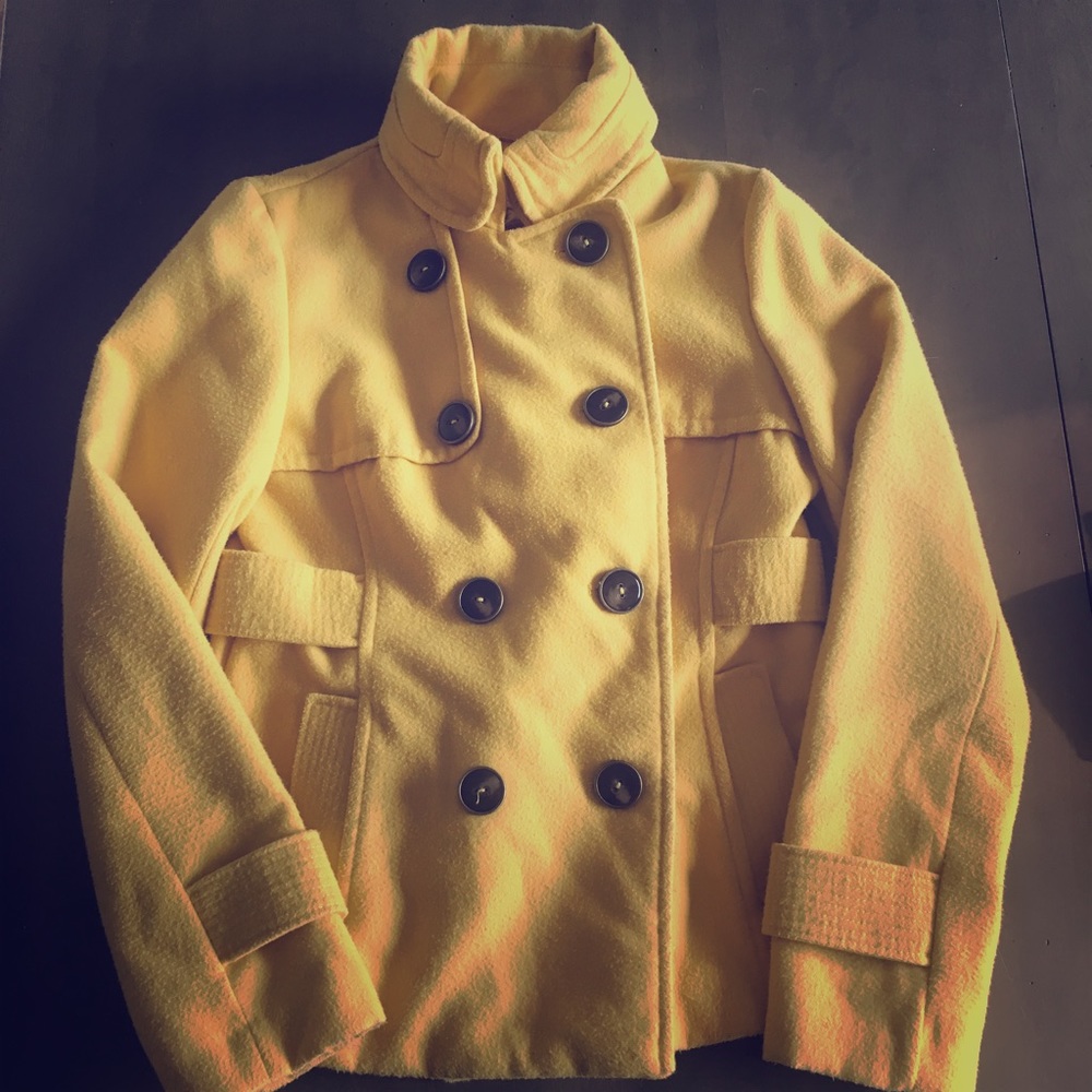 Yellow pea coat Hydraulic brand size M